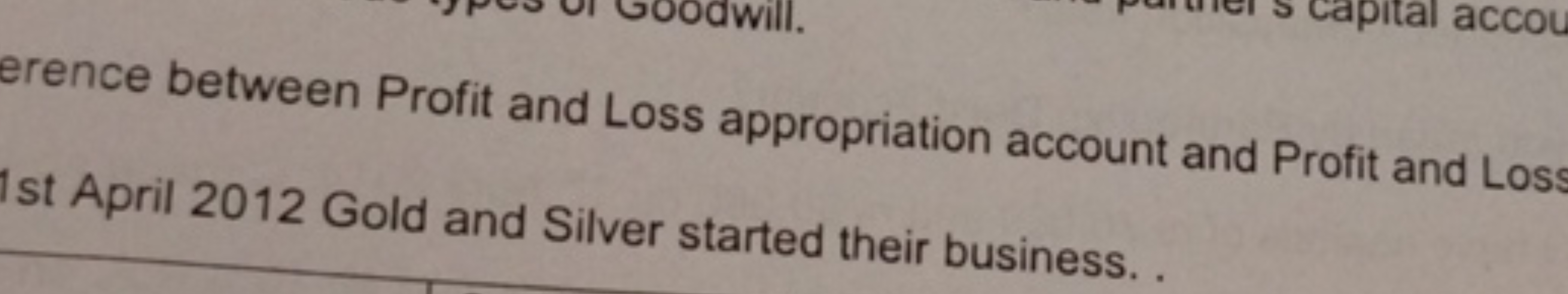 wi
apital accou
erence between Profit and Loss appropriation account a