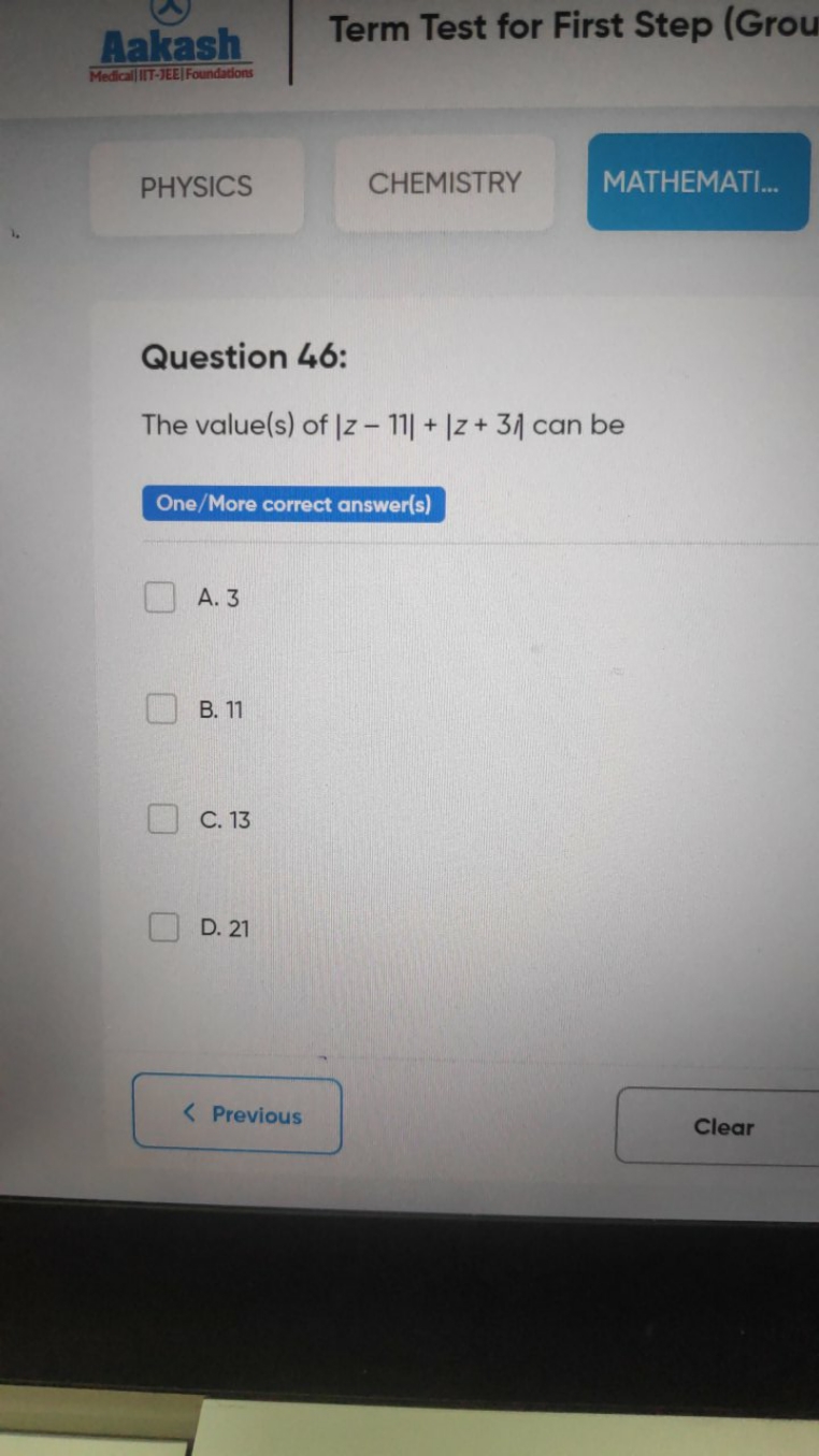  MedicalliT-JEE Foundadions 1?2​
Term Test for First Step (Grou
PHYSIC