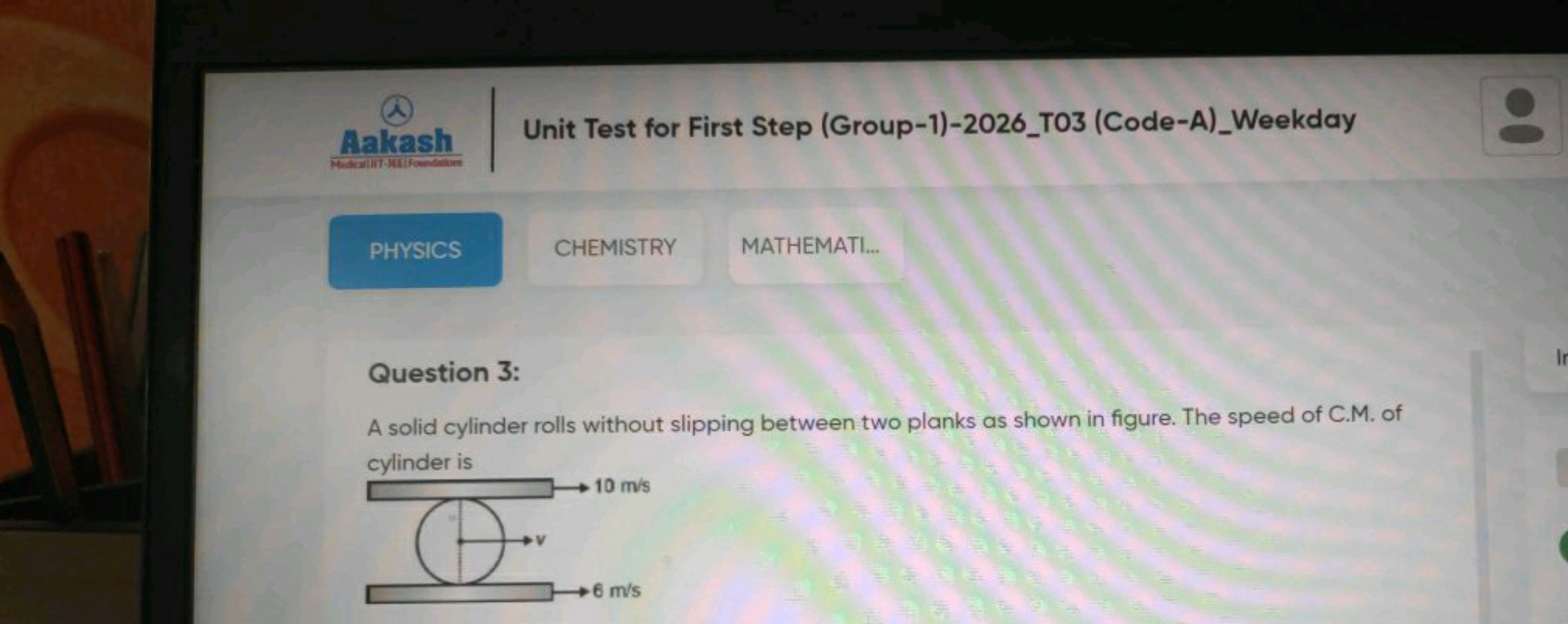 Aakash
Medical 17-JEE Foundation
Unit Test for First Step (Group-1)-20