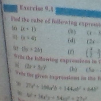 Piercies 0.1
Als the cabe of following rypereti
(5) (x+11
(b)
i) (x+4)