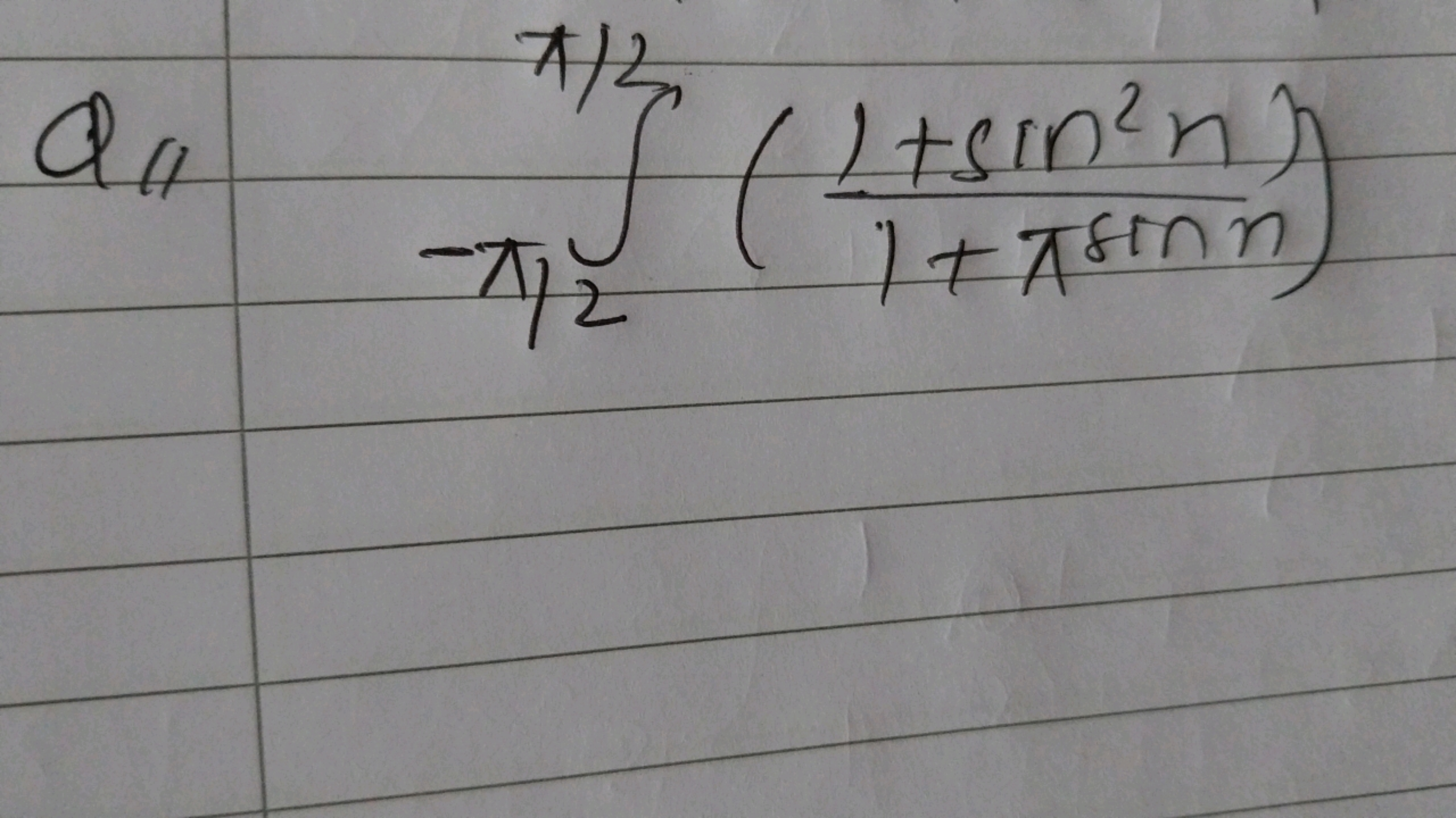 Q11​∫−π/2π/2​(1+πsinn1+sin2n​)