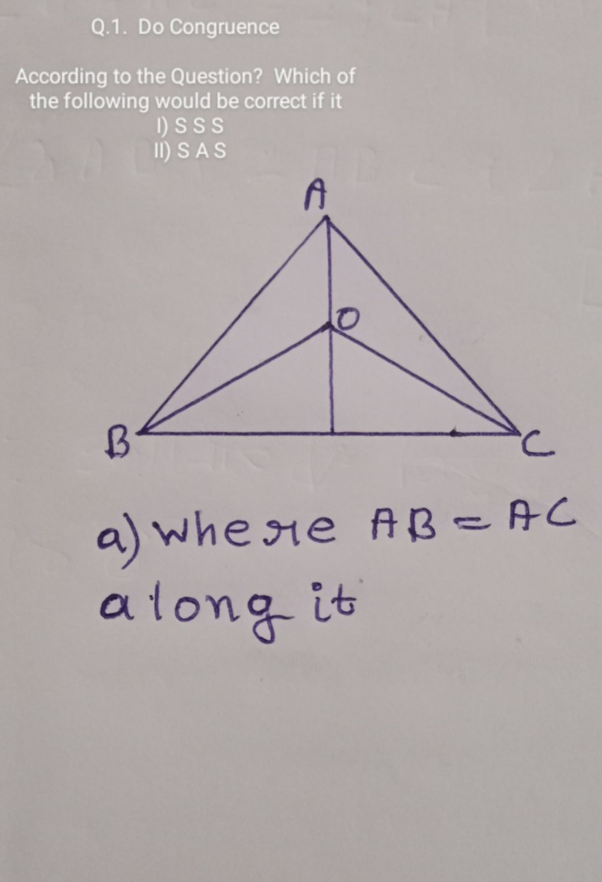 Q.1. Do Congruence

According to the Question? Which of the following 