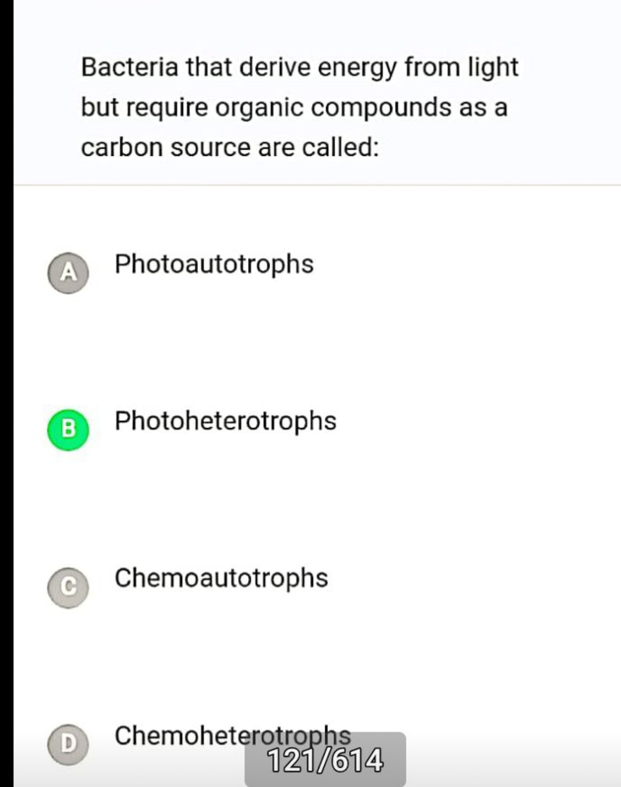 Bacteria that derive energy from light but require organic compounds a