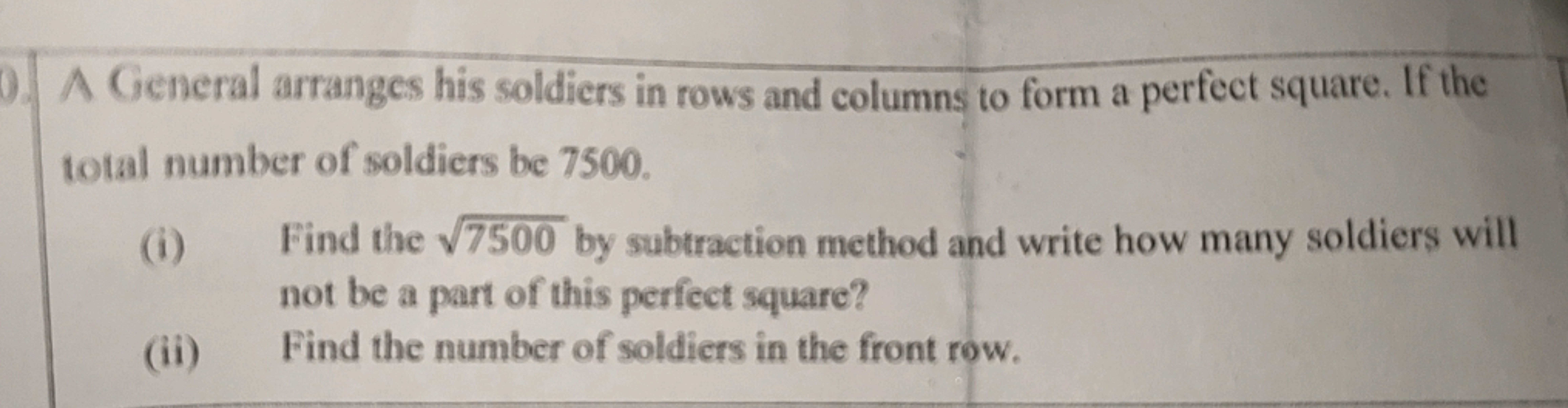 General arranges his soldiers in rows and columns to form a perfect sq