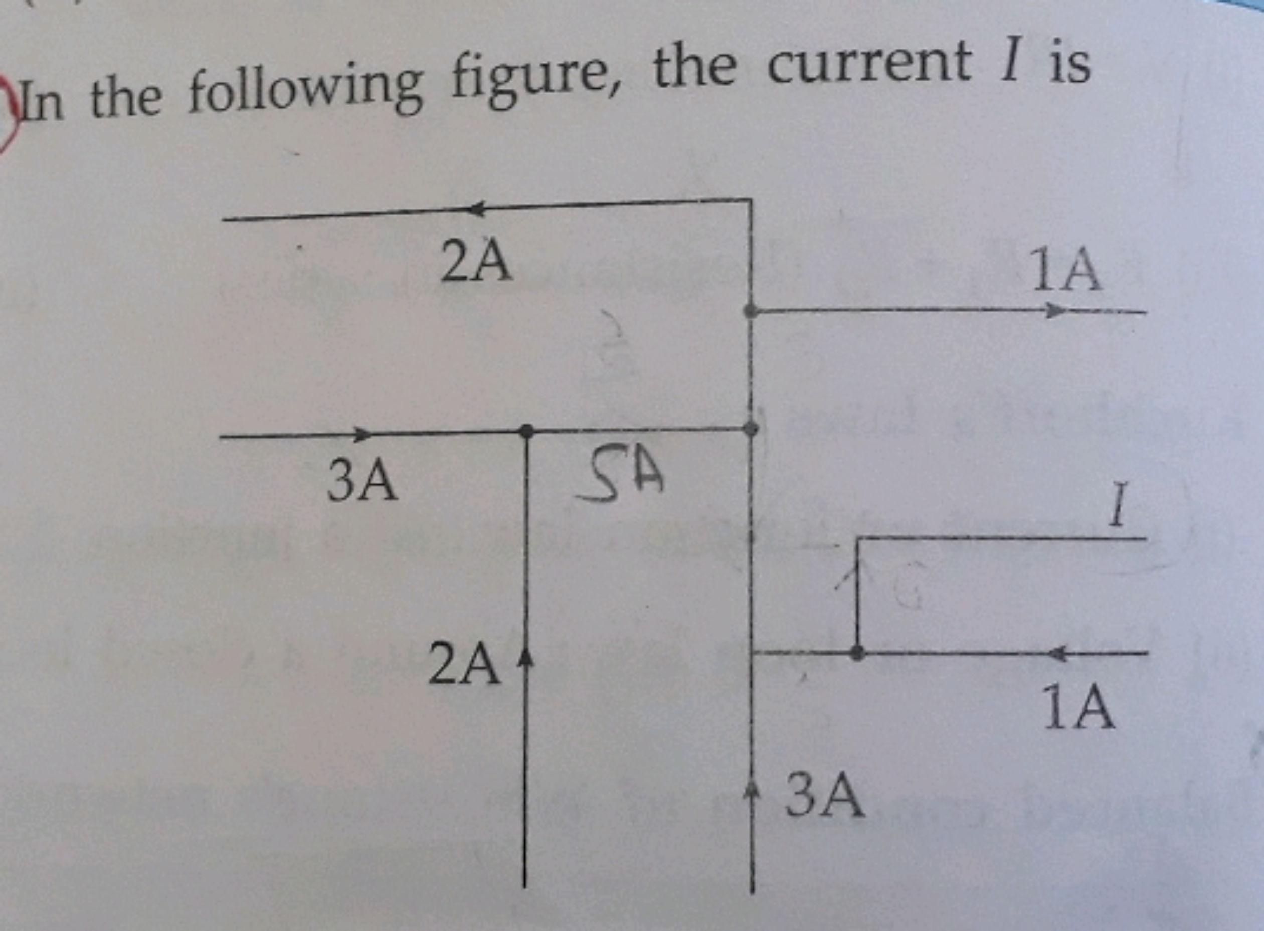 In the following figure, the current I is