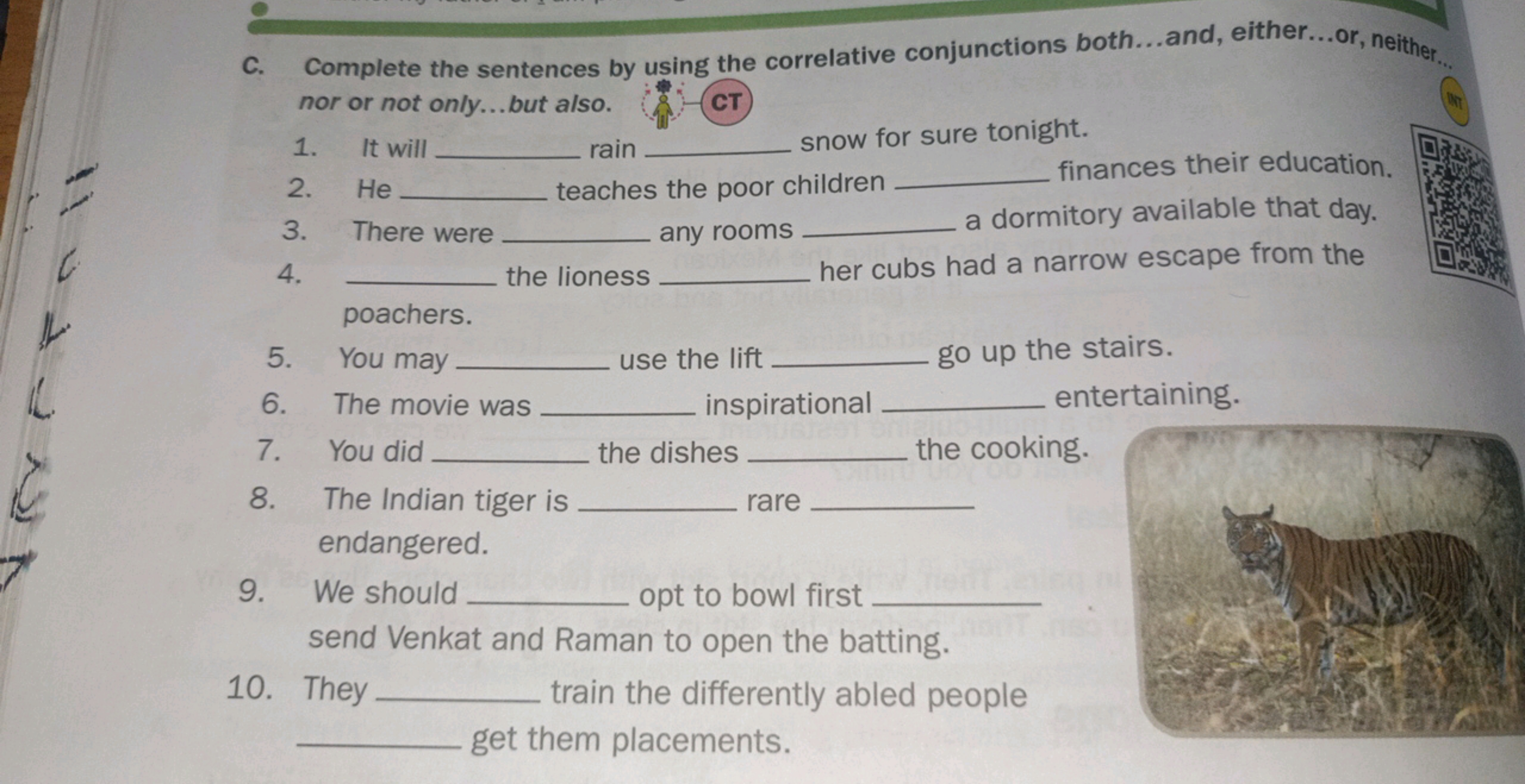 C. Complete the sentences by using the correlative conjunctions both..