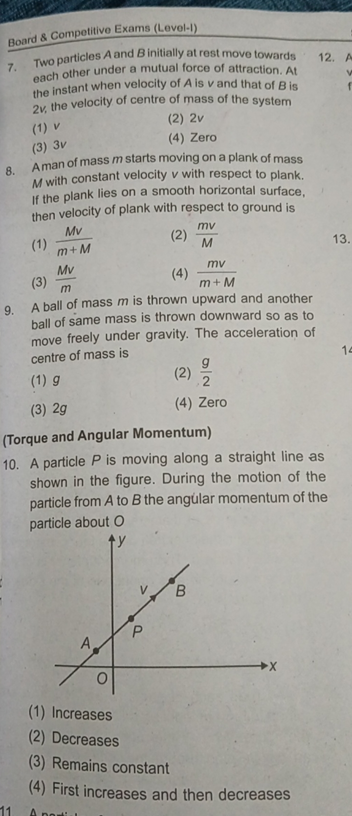 Board \& Competitive Exams (Level-I)
7. Two particles A and B initiall