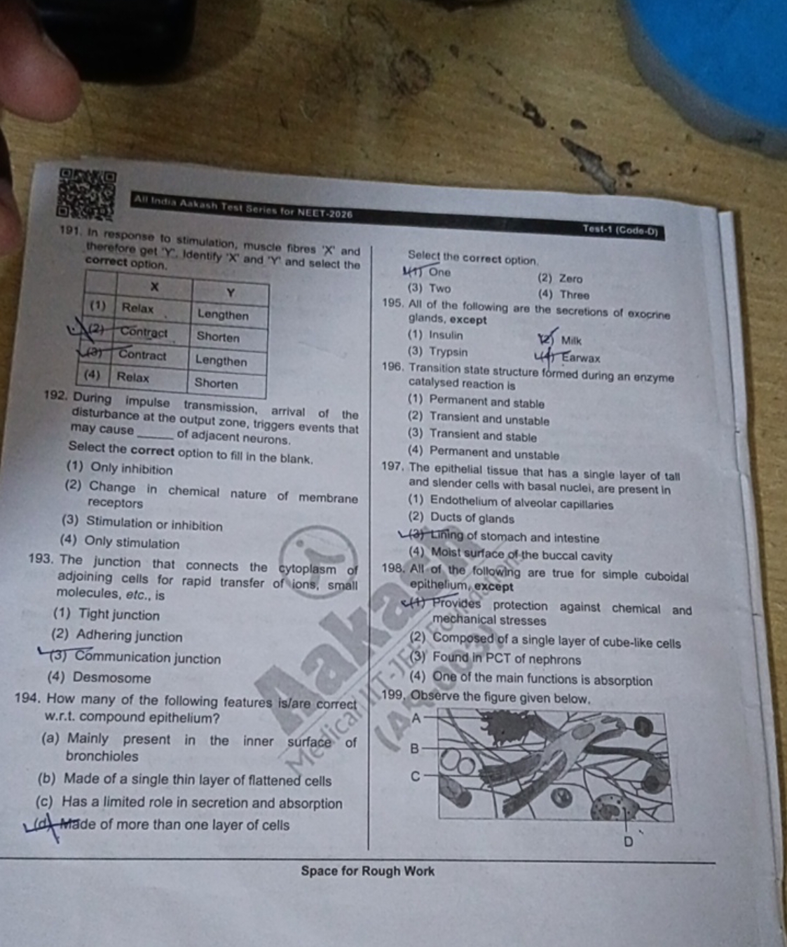 All India Aakash Test Series for NEET-2026
191. In response fo stimula