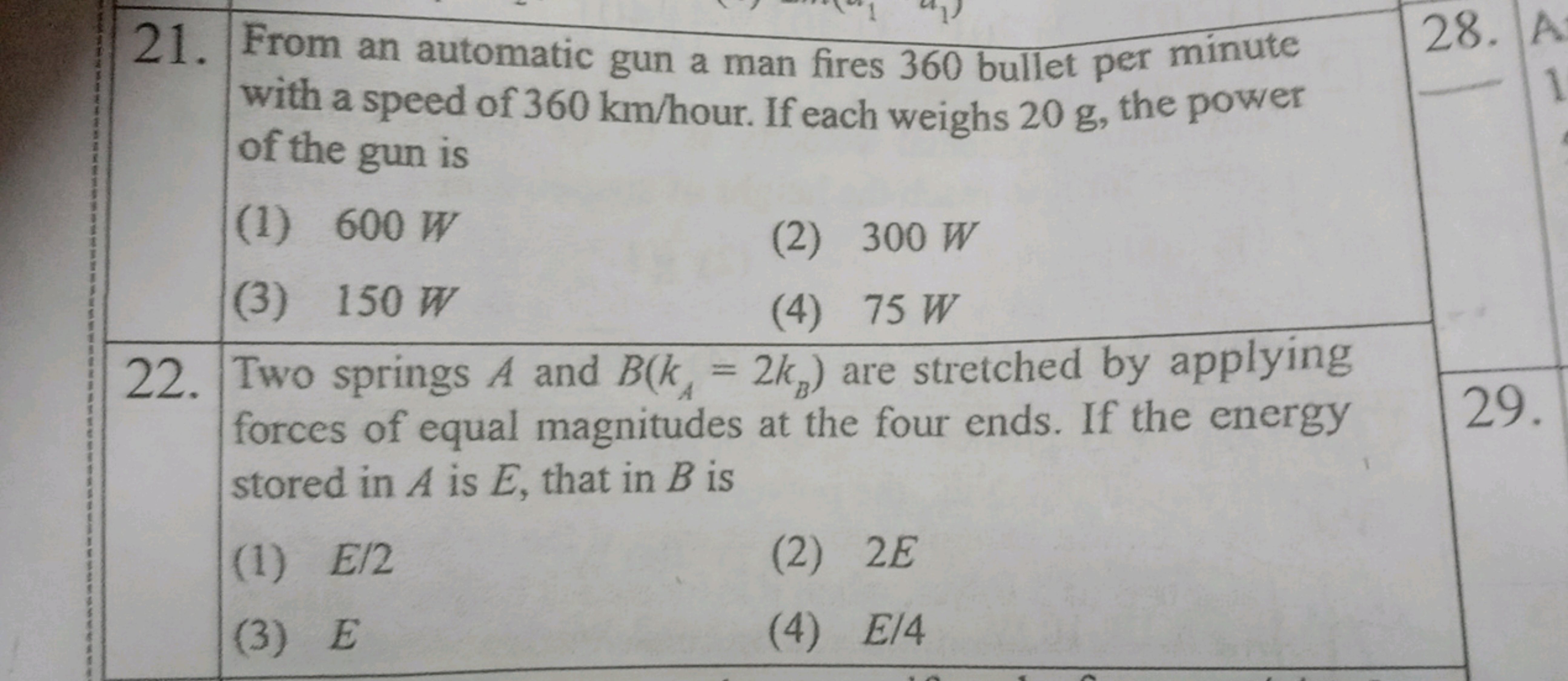 21. From an automatic gun a man fires 360 bullet per minute with a spe