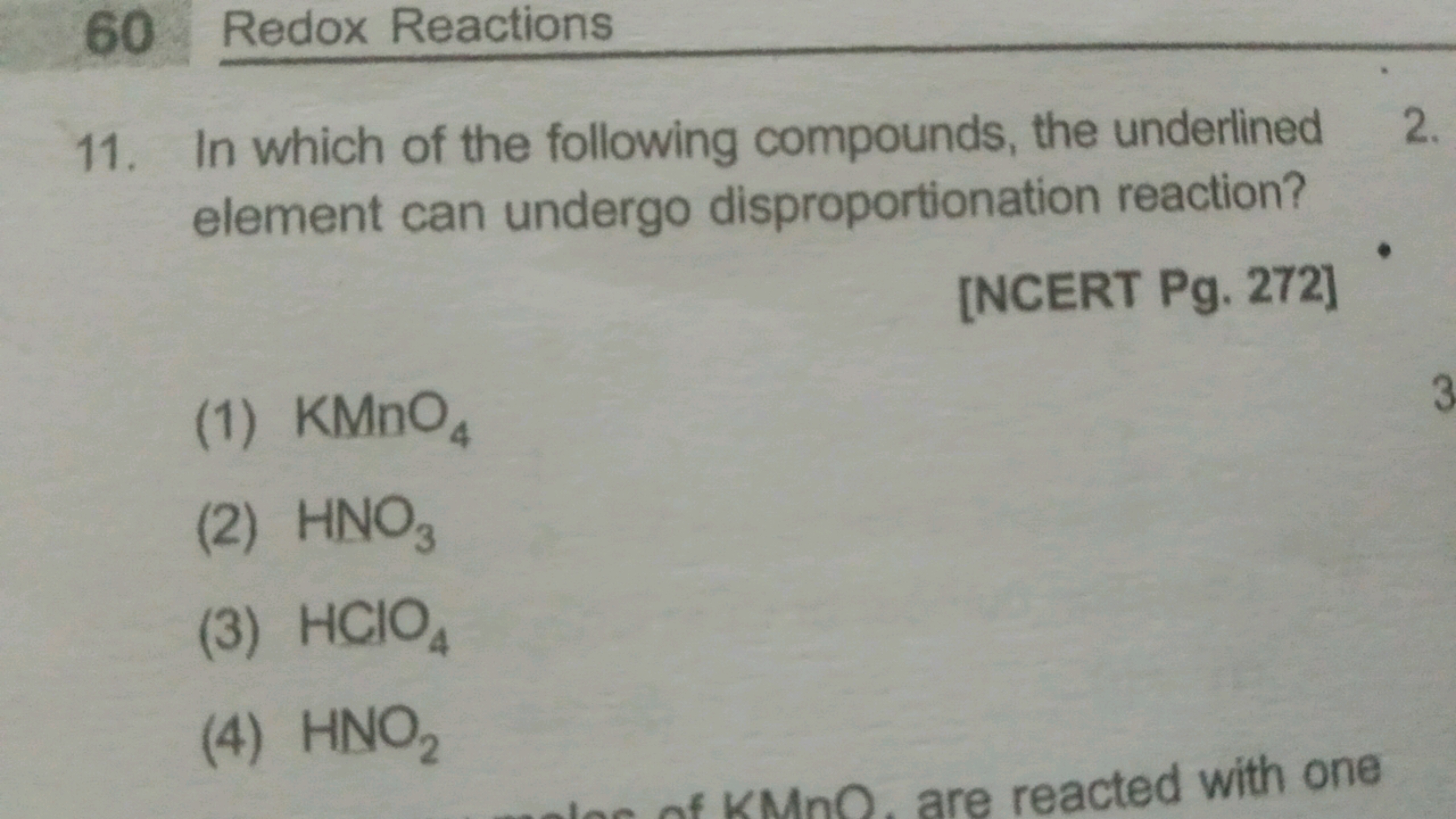 60 Redox Reactions
11. In which of the following compounds, the underl