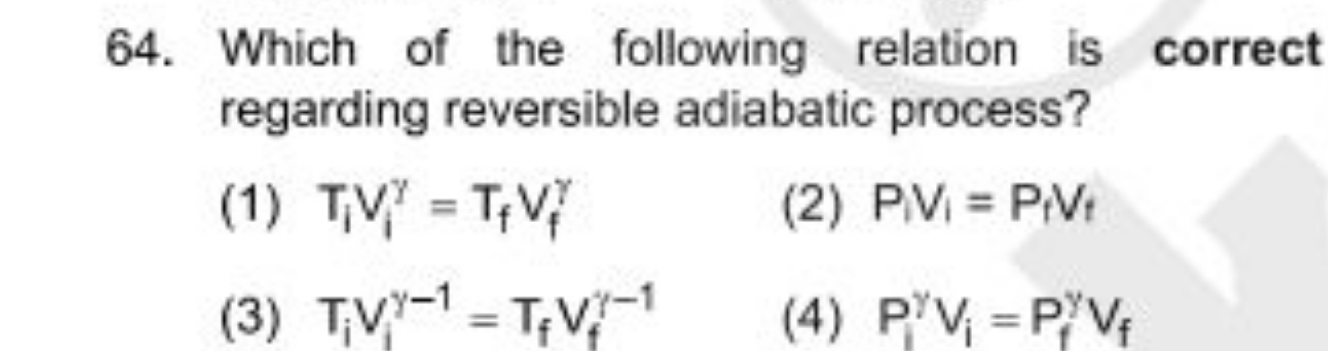 64. Which of the following relation is correct regarding reversible ad