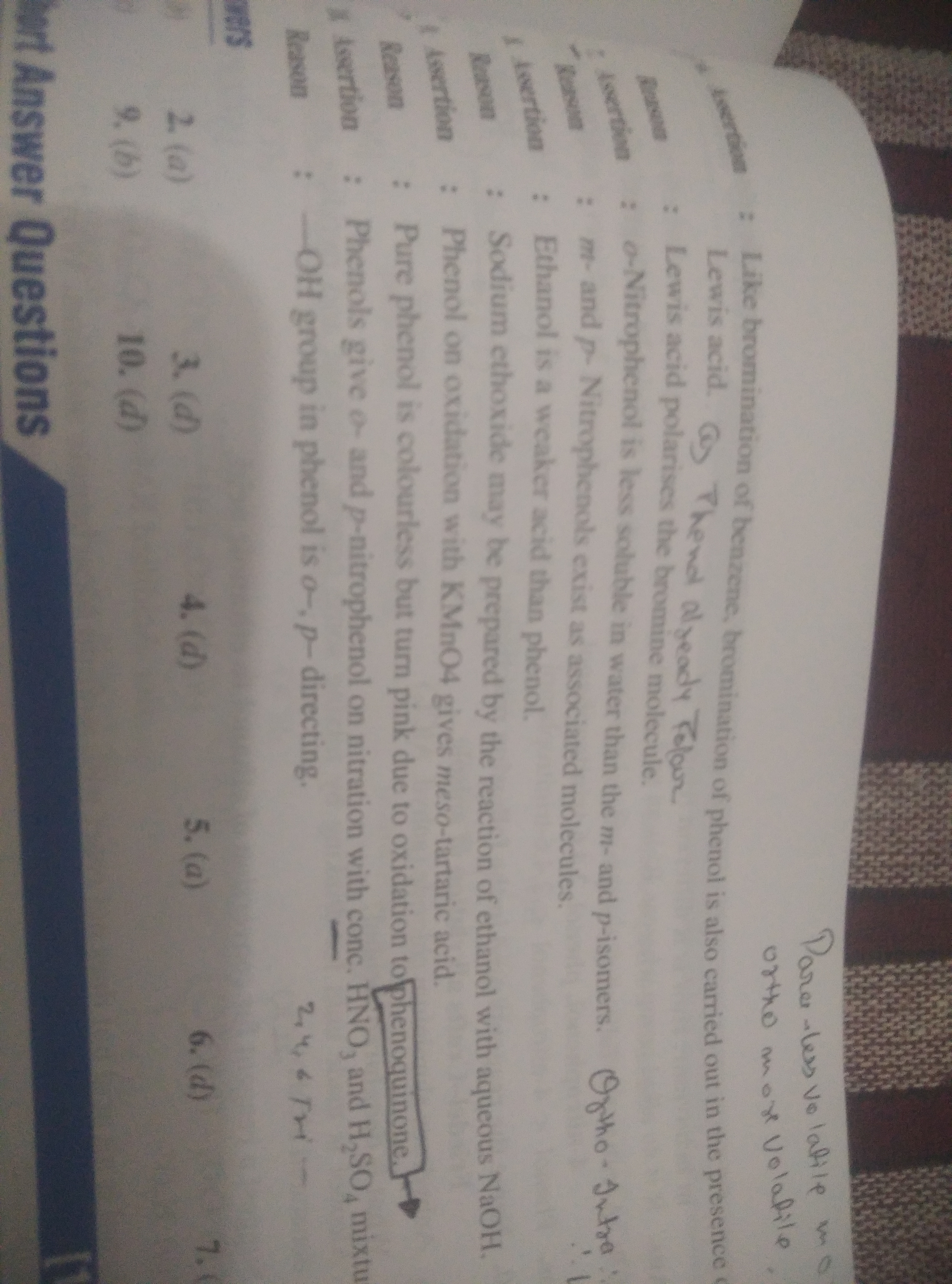 Pares - less vo labile m8 ortho more volatile
: Like bromination of be