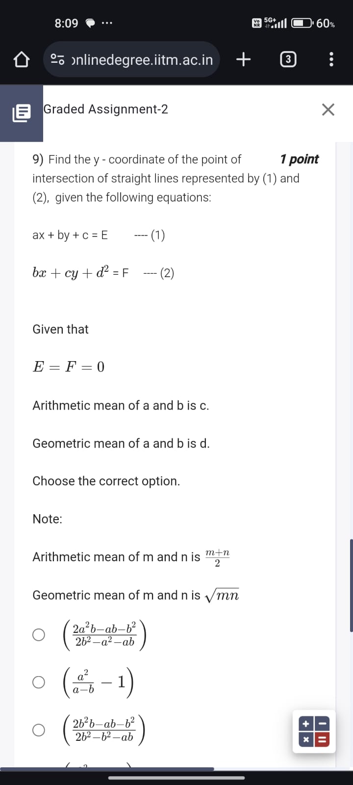 8:09
..
5G+
5G+1∣
60%
○-- onlinedegree.iitm.ac.in
Graded Assignment-2
