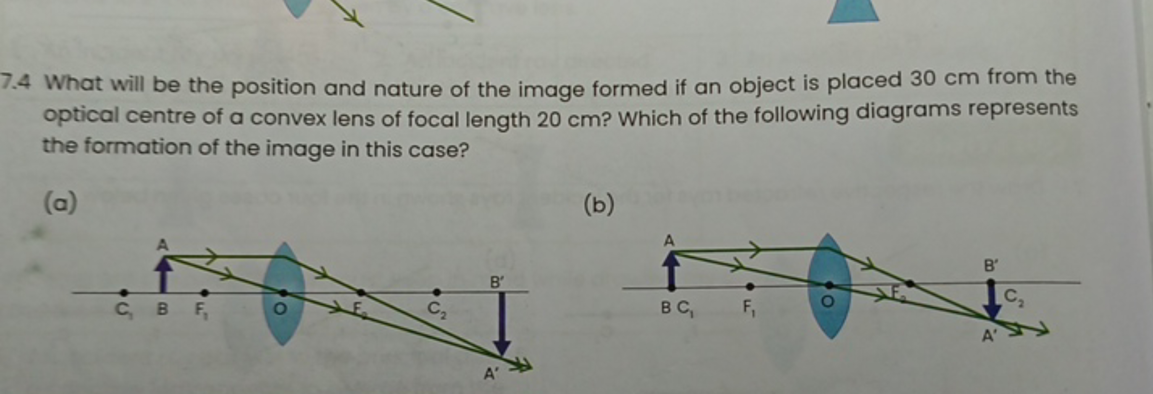 7.4 What will be the position and nature of the image formed if an obj