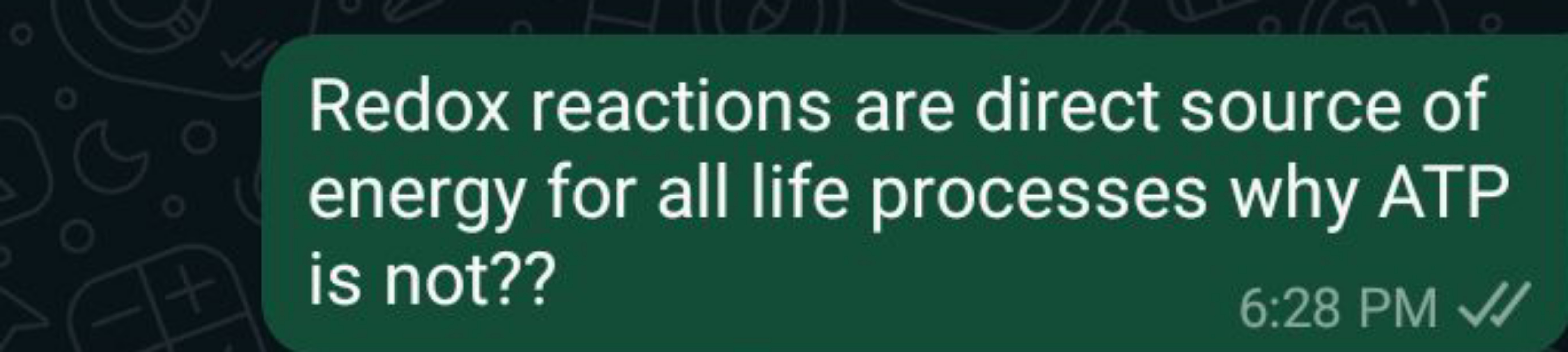 Redox reactions are direct source of energy for all life processes why