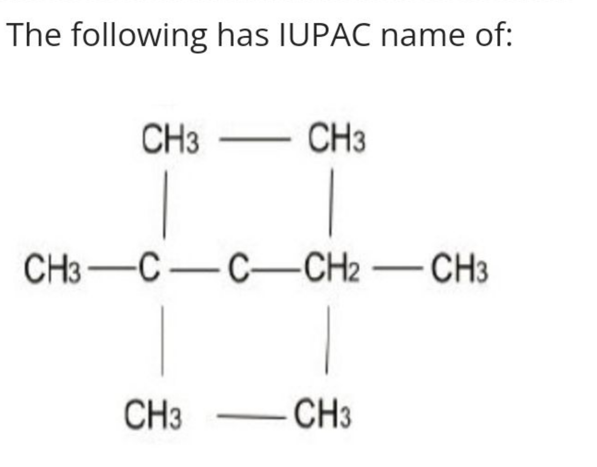 The following has IUPAC name of:
CCC1(C)CCC(C)(C)C1