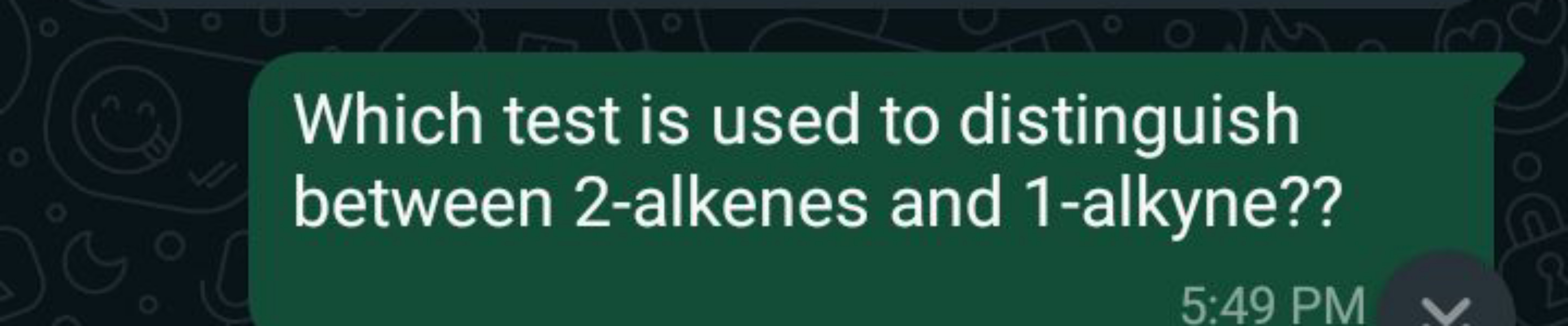 Which test is used to distinguish between 2-alkenes and 1-alkyne??