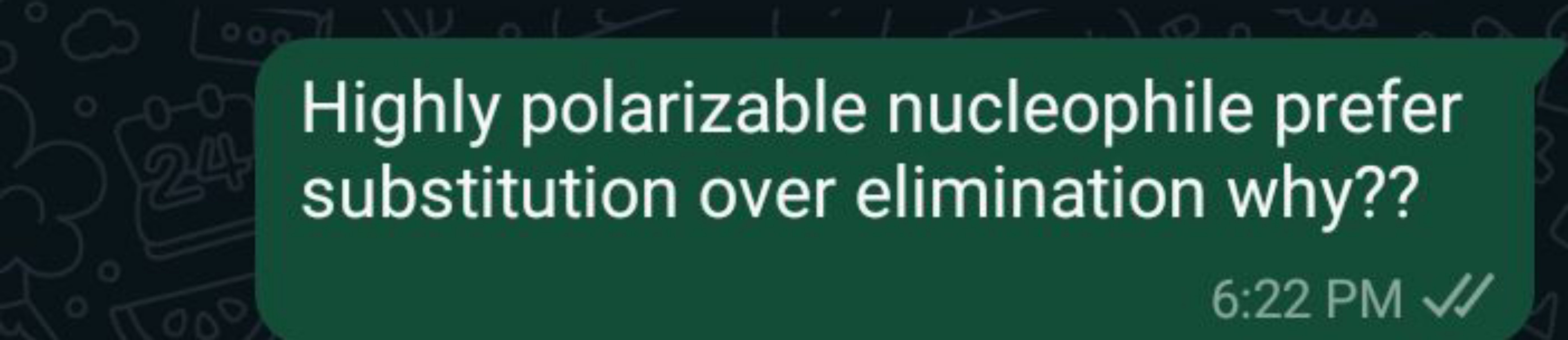 Highly polarizable nucleophile prefer substitution over elimination wh