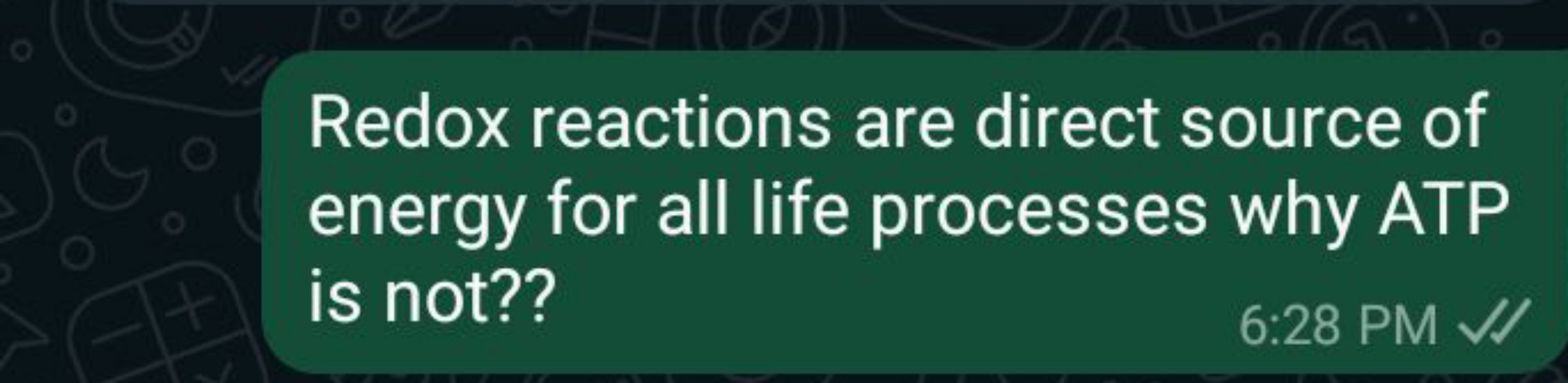 Redox reactions are direct source of energy for all life processes why