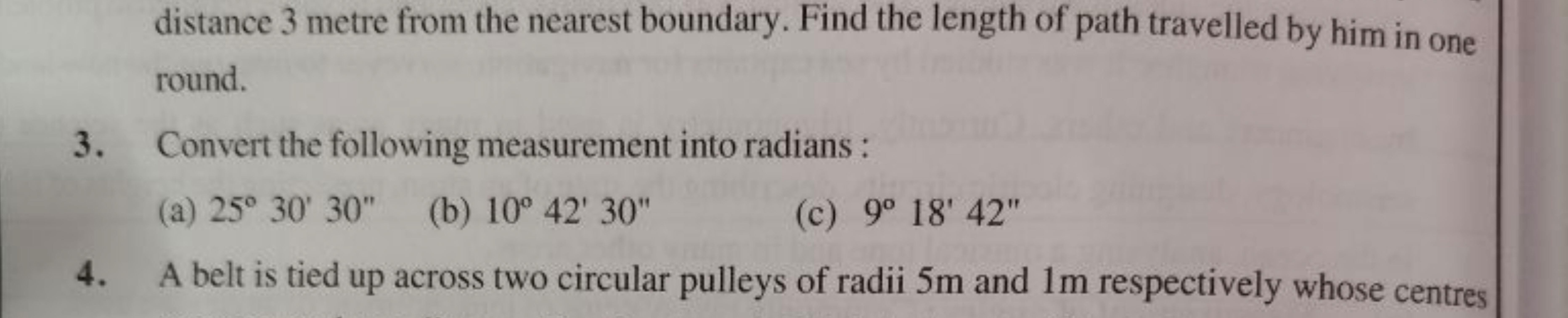 distance 3 metre from the nearest boundary. Find the length of path tr