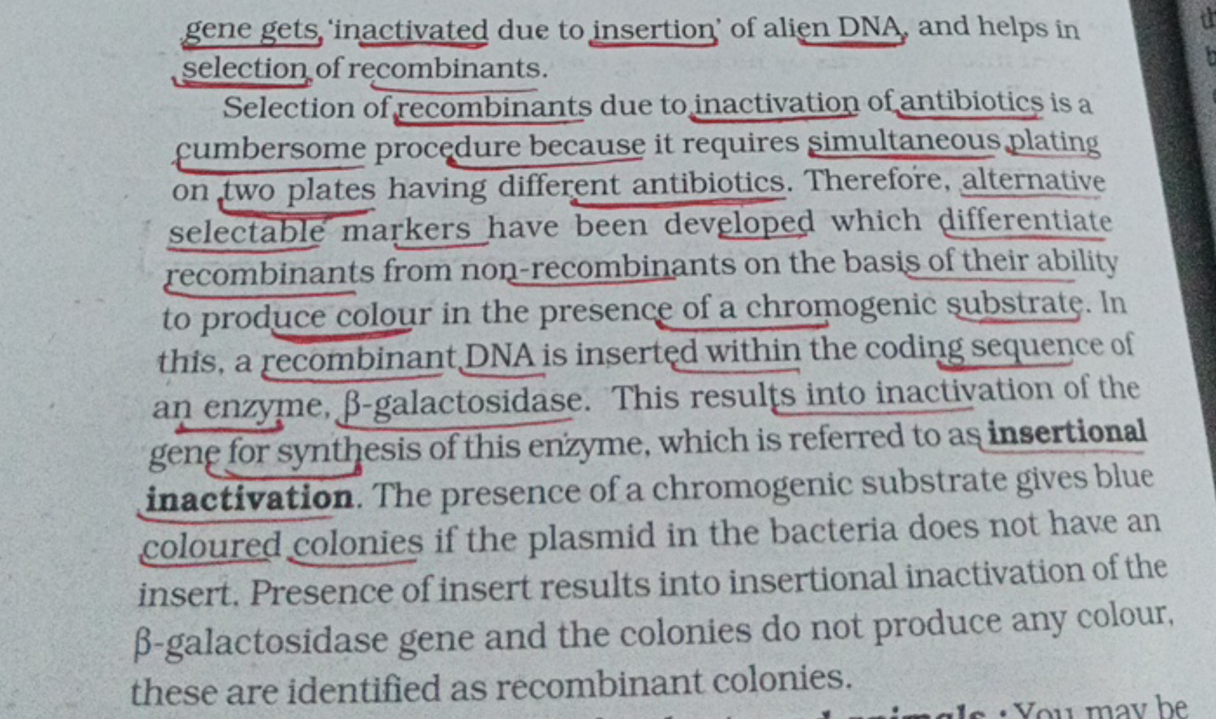 gene gets, 'inactivated due to insertion' of alien DNA, and helps in
s