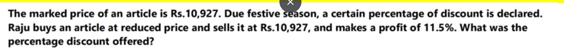 The marked price of an article is Rs.10,927. Due festive season, a cer