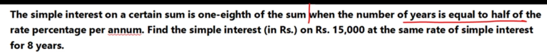 The simple interest on a certain sum is one-eighth of the sum when the