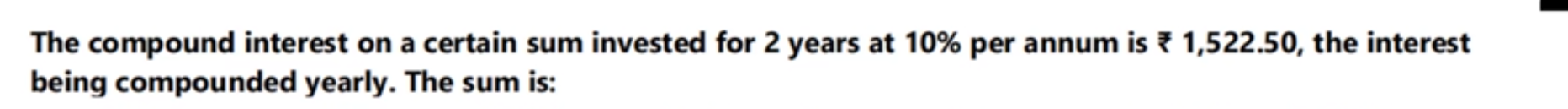 The compound interest on a certain sum invested for 2 years at 10% per