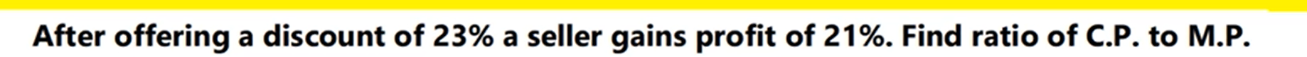 After offering a discount of 23% a seller gains profit of 21%. Find ra