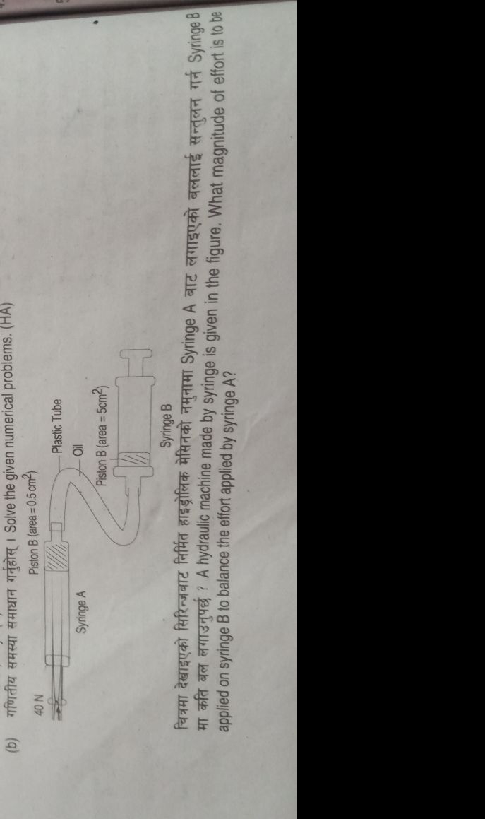 (b) गणितीय समस्या समाधान गर्नुहोस् । Solve the given numerical problem