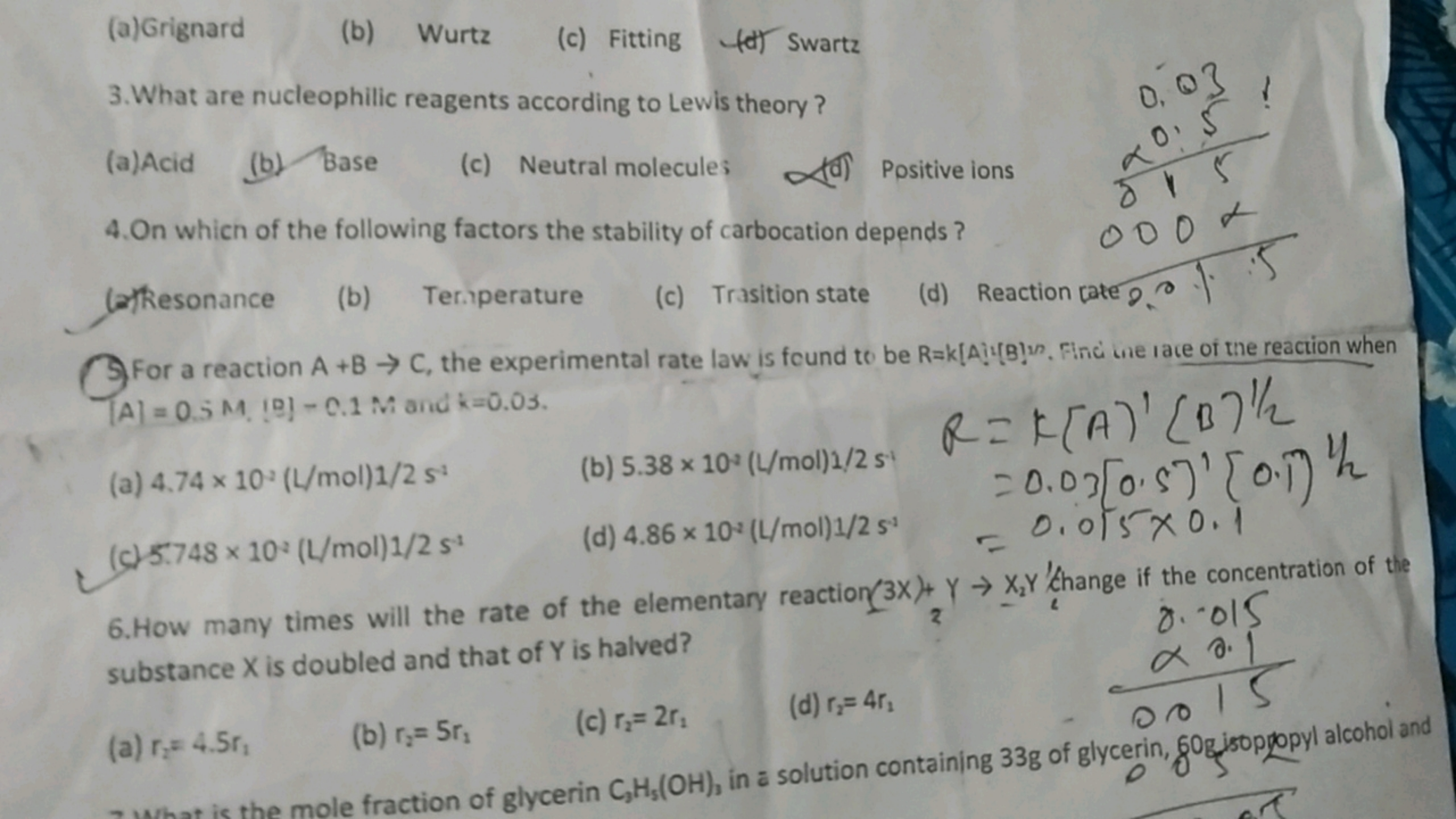 (a) Grignard
(b) Wurtz
(c) Fitting
(d) Swartz
3. What are nucleophilic