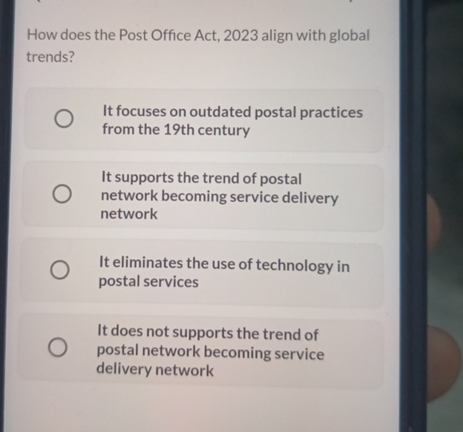 How does the Post Office Act, 2023 align with global trends?
It focuse