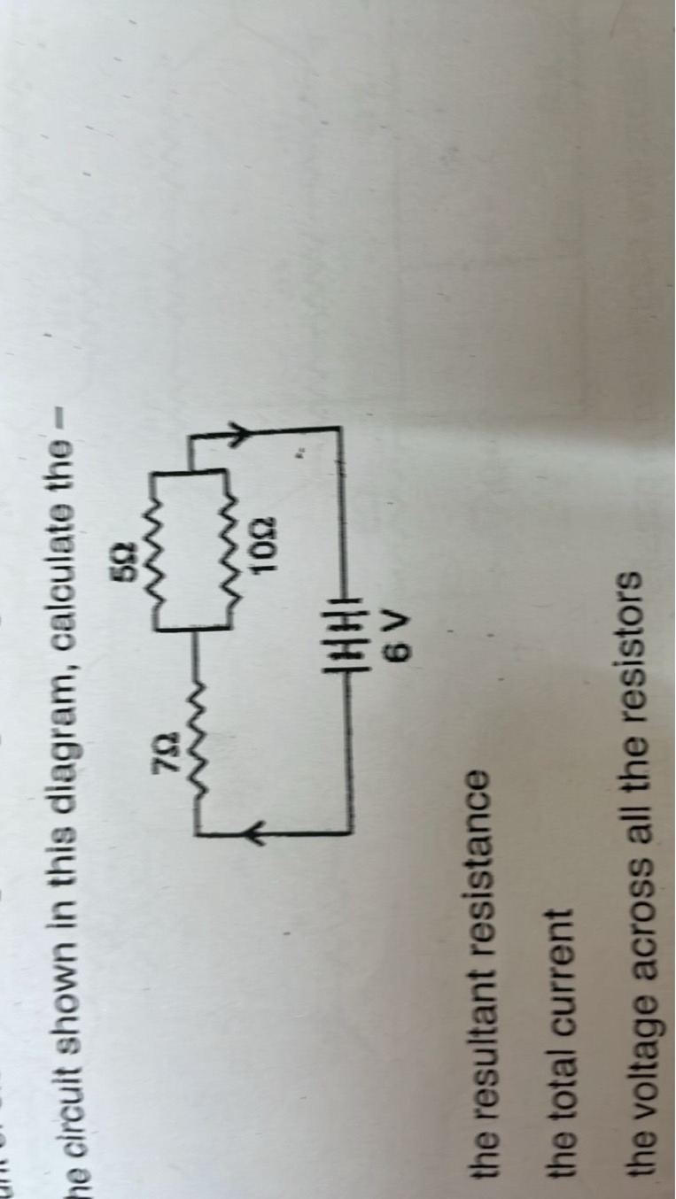 he circuit shown in this diagram, calculate the -
the resultant resist