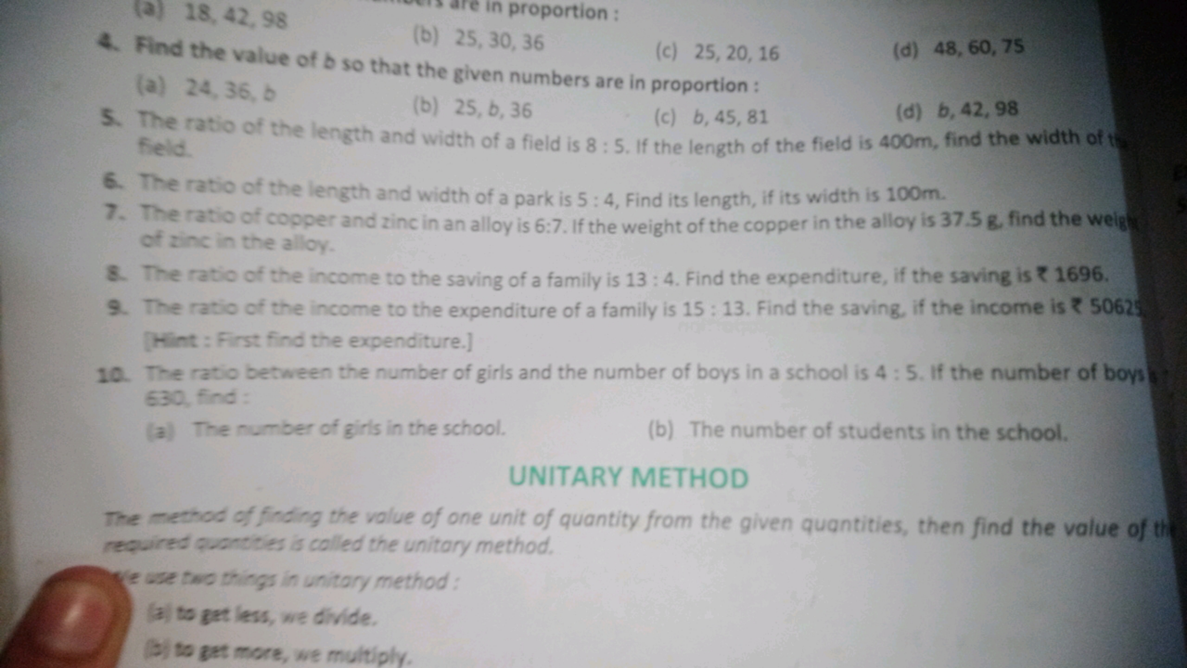 (a) 18,42,98
(b) 25,30,36
4. Find the value of b so that the given num