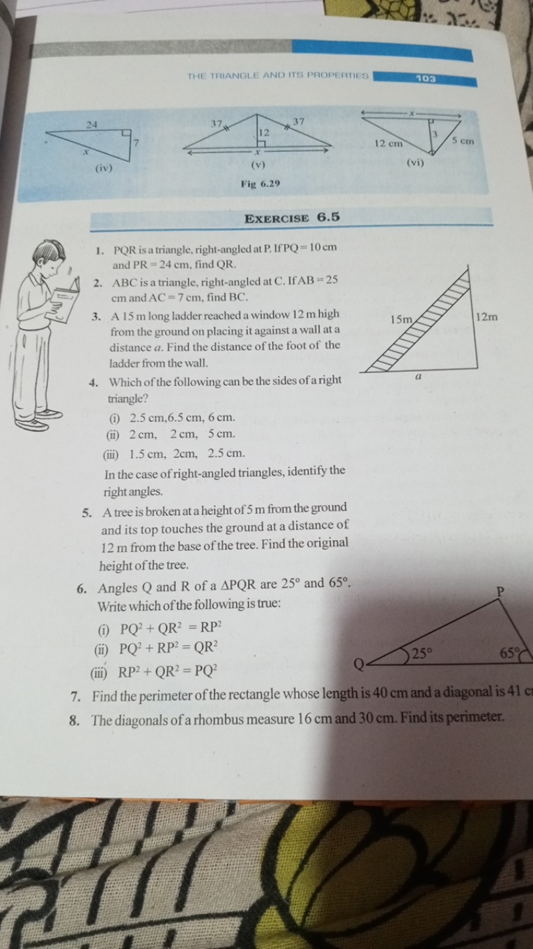 THE TRIANGLE AND ITS PROPERTIES
103
(iv) (v) (vi)

Fig 6.29

EXERCISE 