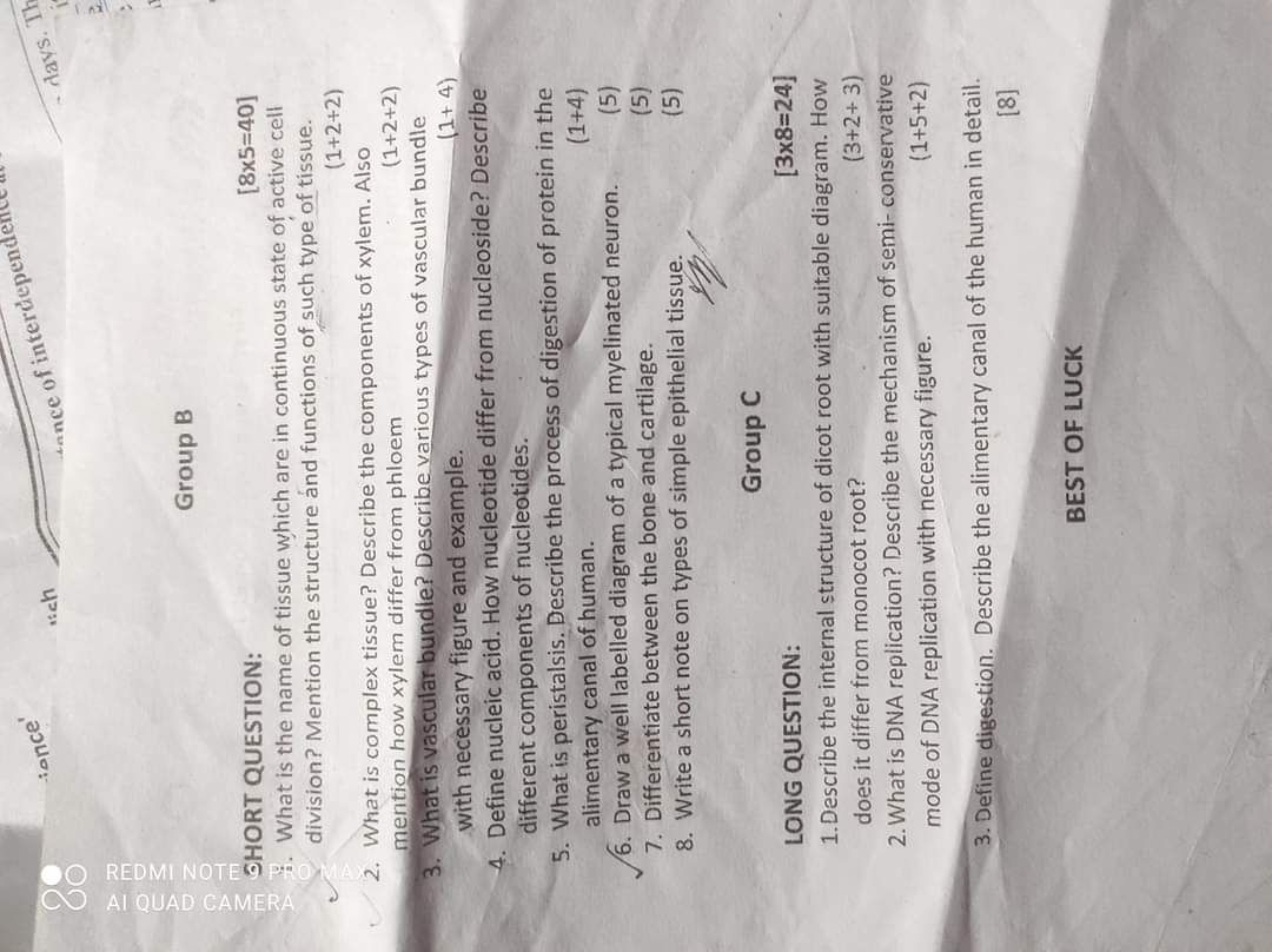 Group B

SHORT QUESTION:
\[
[ 8 \times 5 = 40 ]
\]
7i. What is the nam