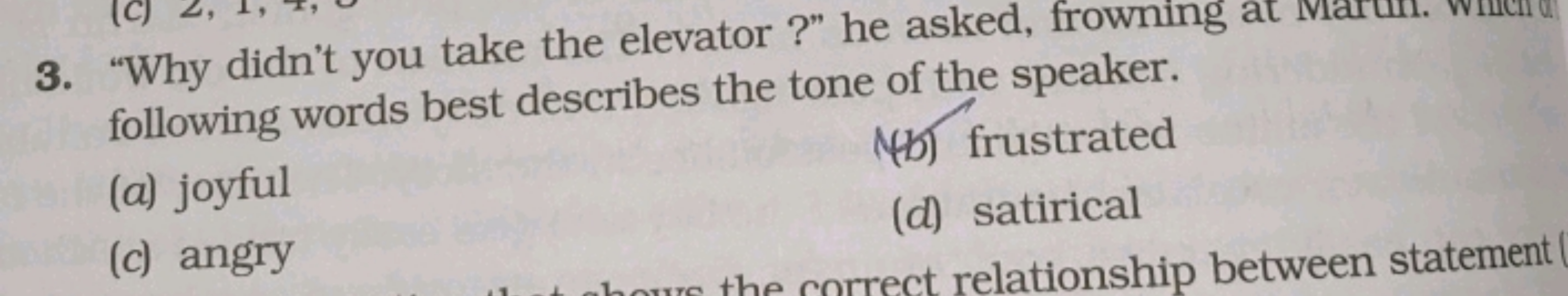 3. "Why didn't you take the elevator ?" he asked, frowning at Niarun. 