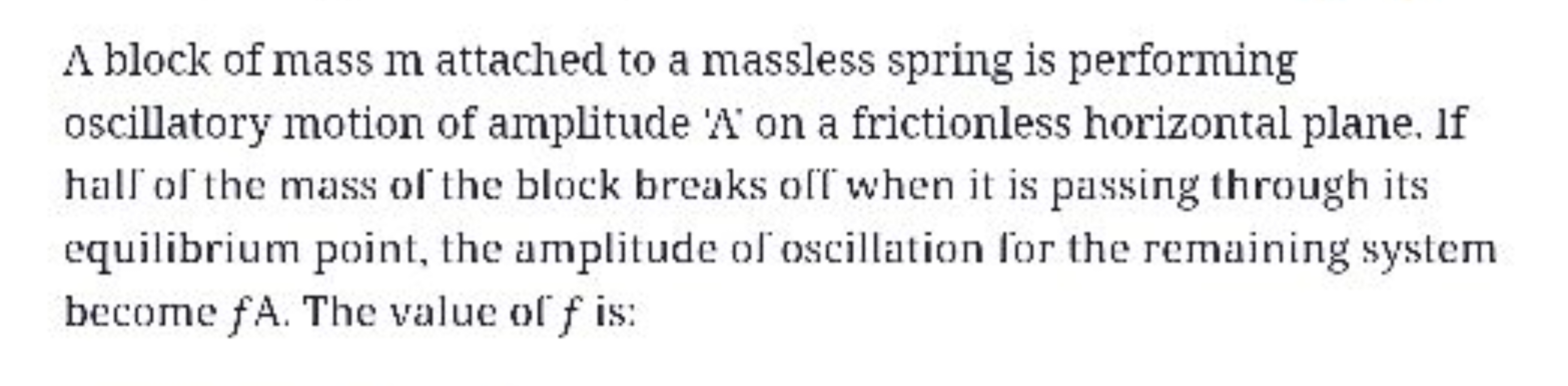 Δ block of mass m attached to a massless spring is performing oscillat