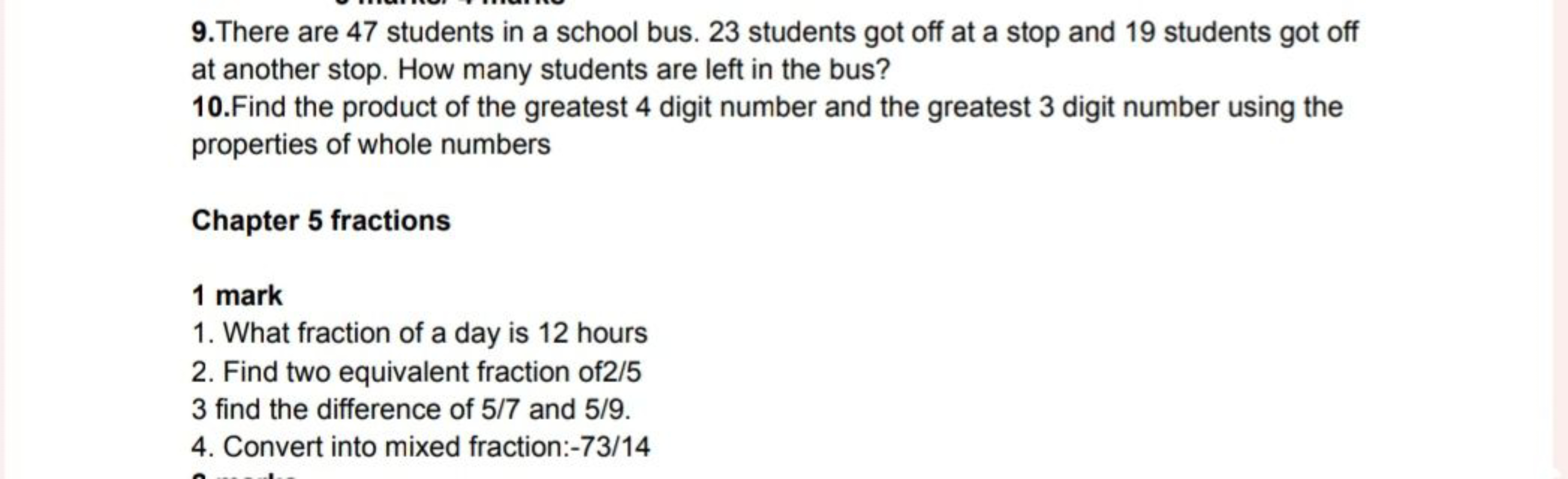 9.There are 47 students in a school bus. 23 students got off at a stop