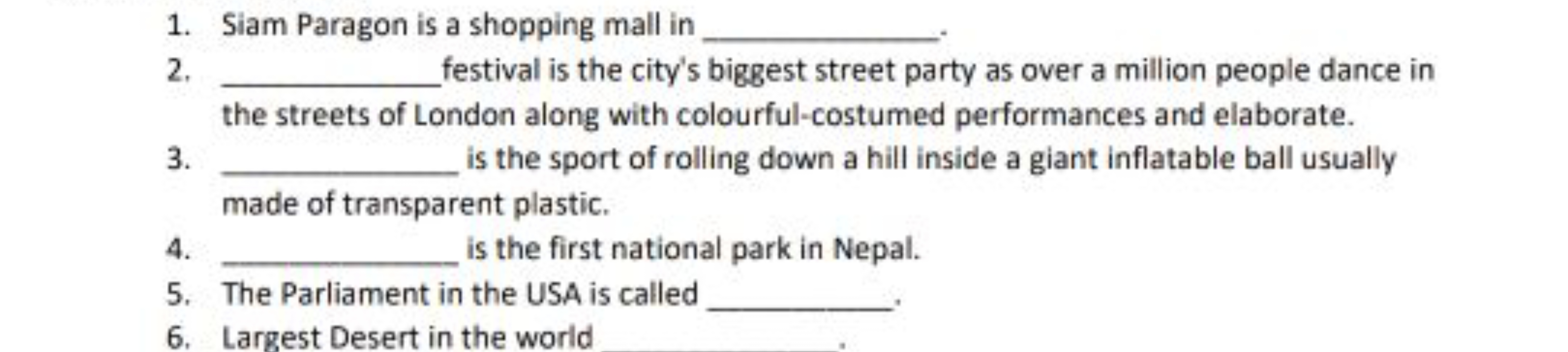 1. Siam Paragon is a shopping mall in 
2 .  festival is the city's big