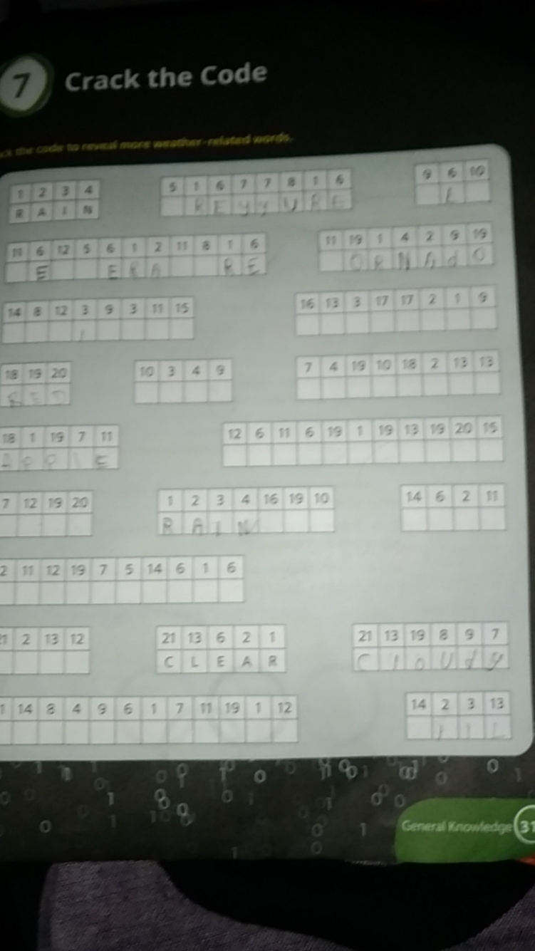 7 Crack the Code
12348418
5
PI
4+21​
7
+2
8
1
15
6
9
6.
19 □ f □
11612