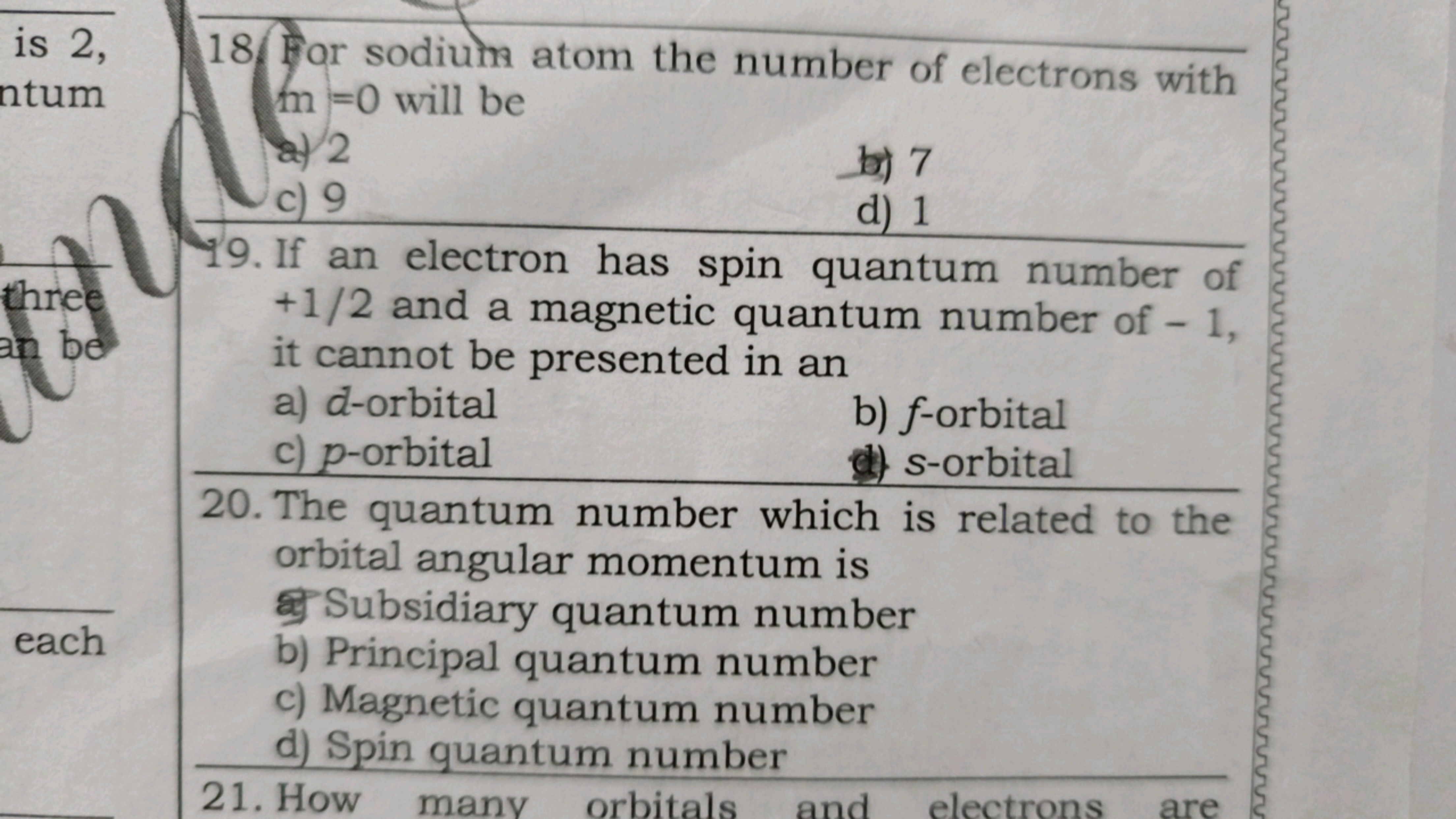 is 2,
ntum
three
an be
each
18 For sodium atom the number of electrons