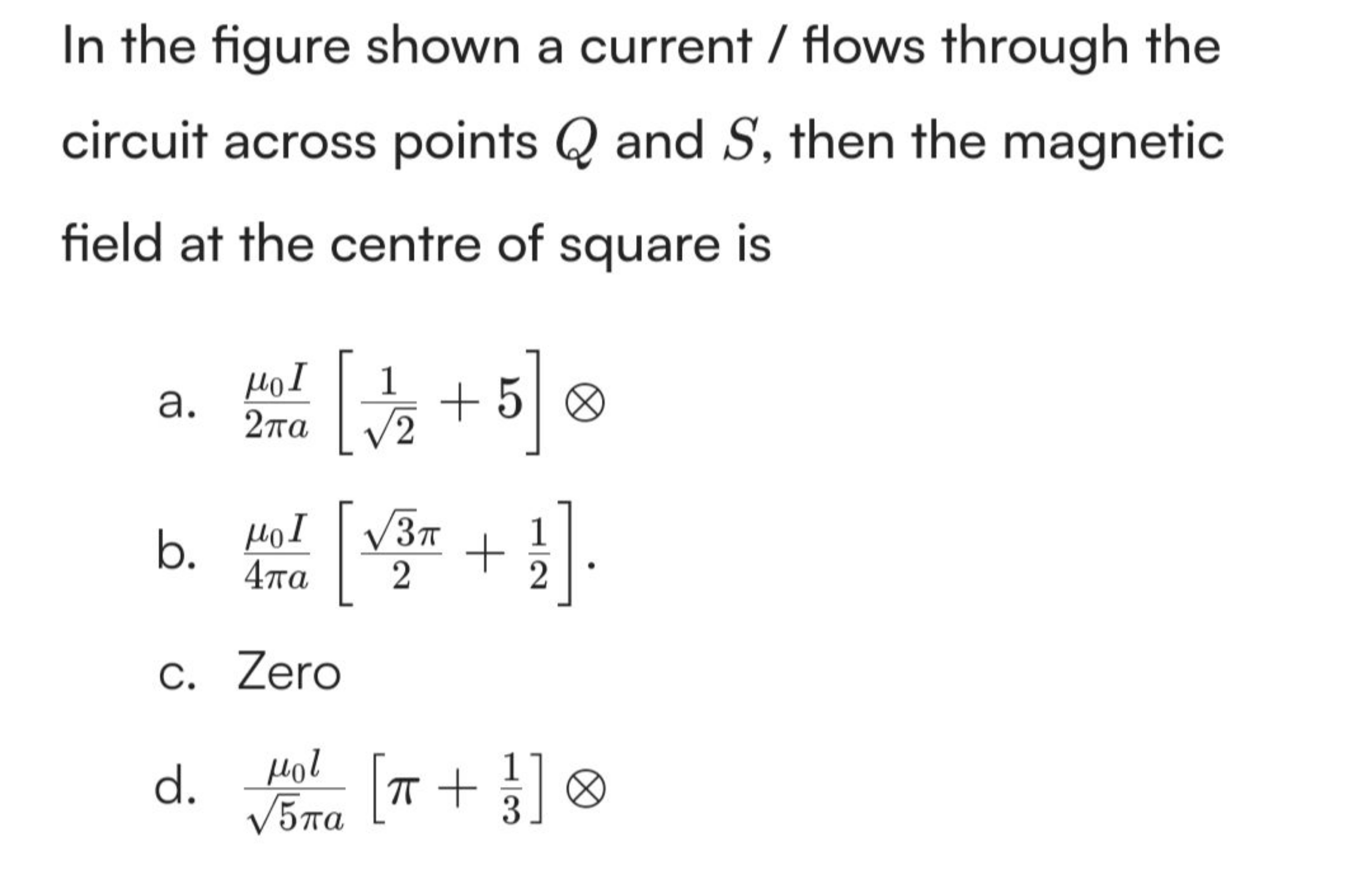 In the figure shown a current / flows through the circuit across point