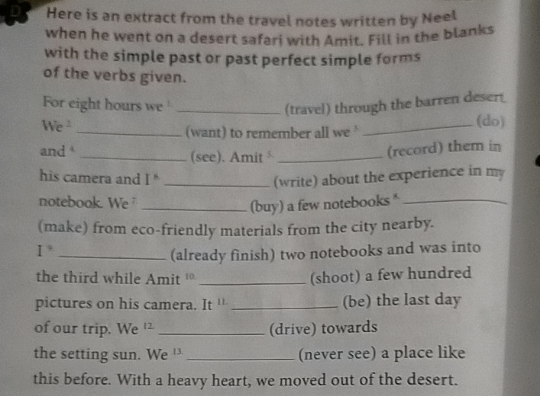 Here is an extract from the travel notes written by Neel when he went 