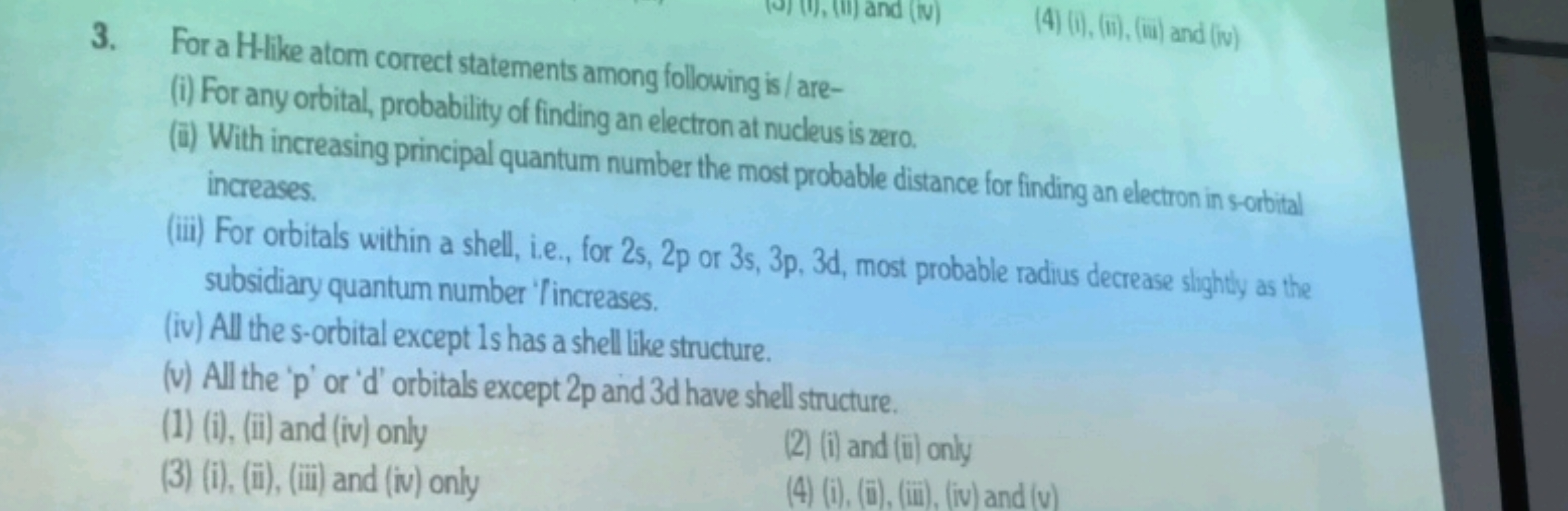 3. For a H -like atom correct statements among following is / are-
(i)