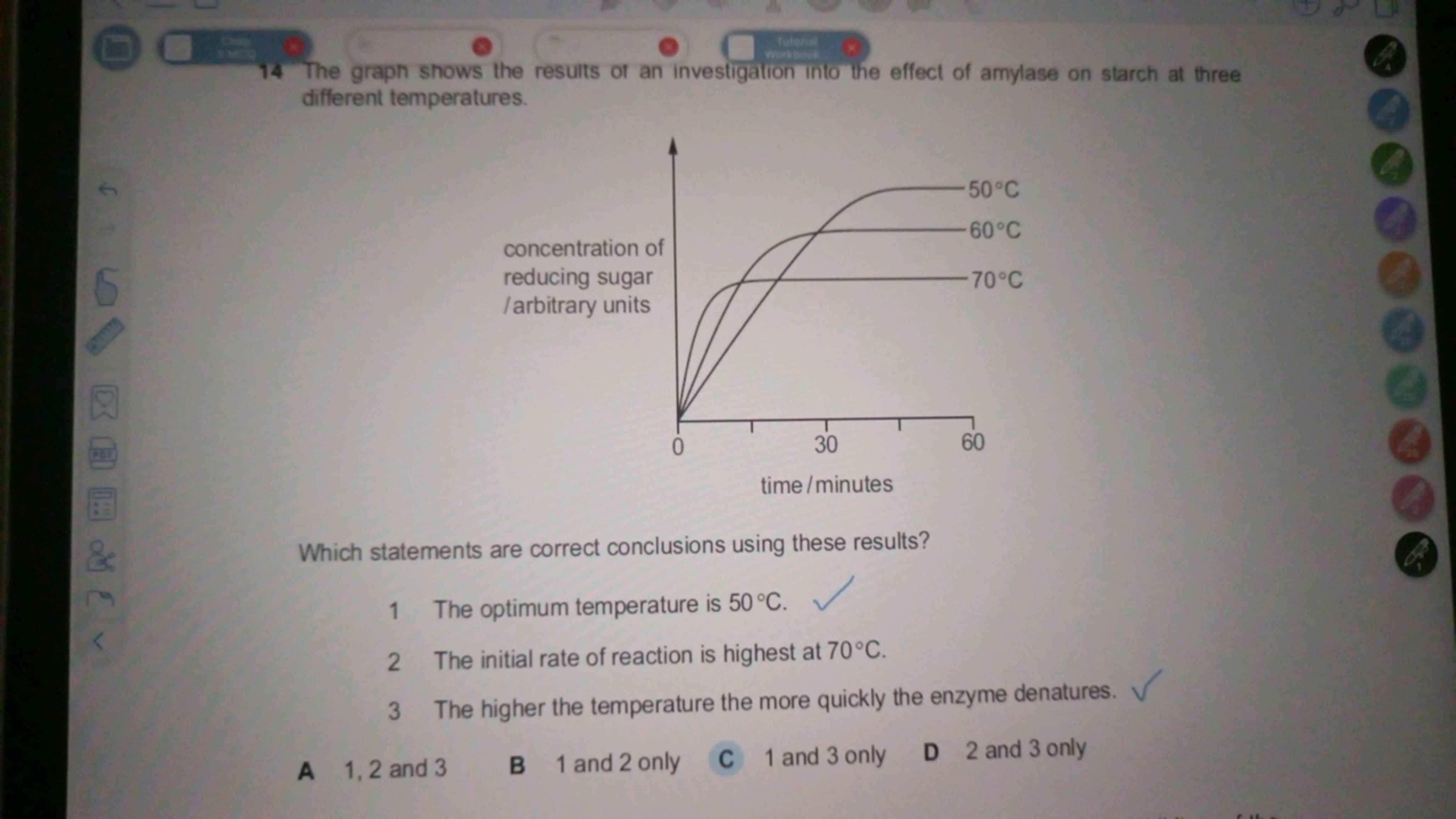 14 The graph shows the results of an investigation into the effect of 