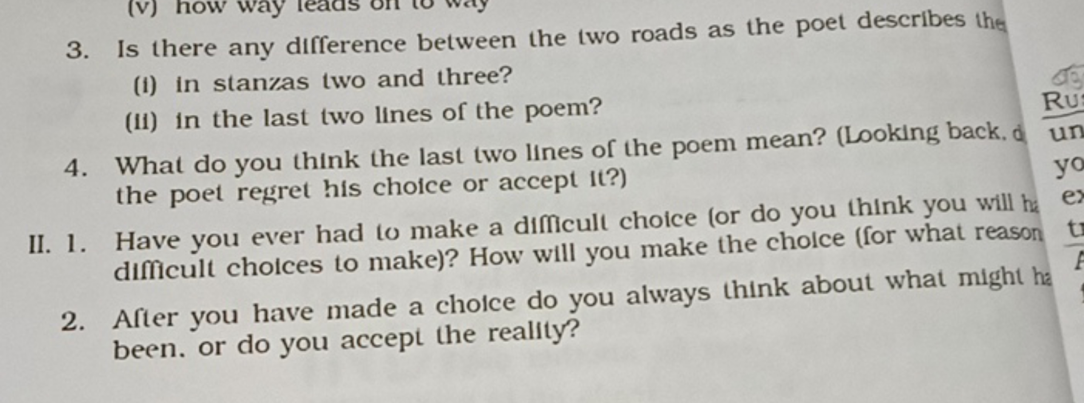 3. Is there any difference between the two roads as the poet describes