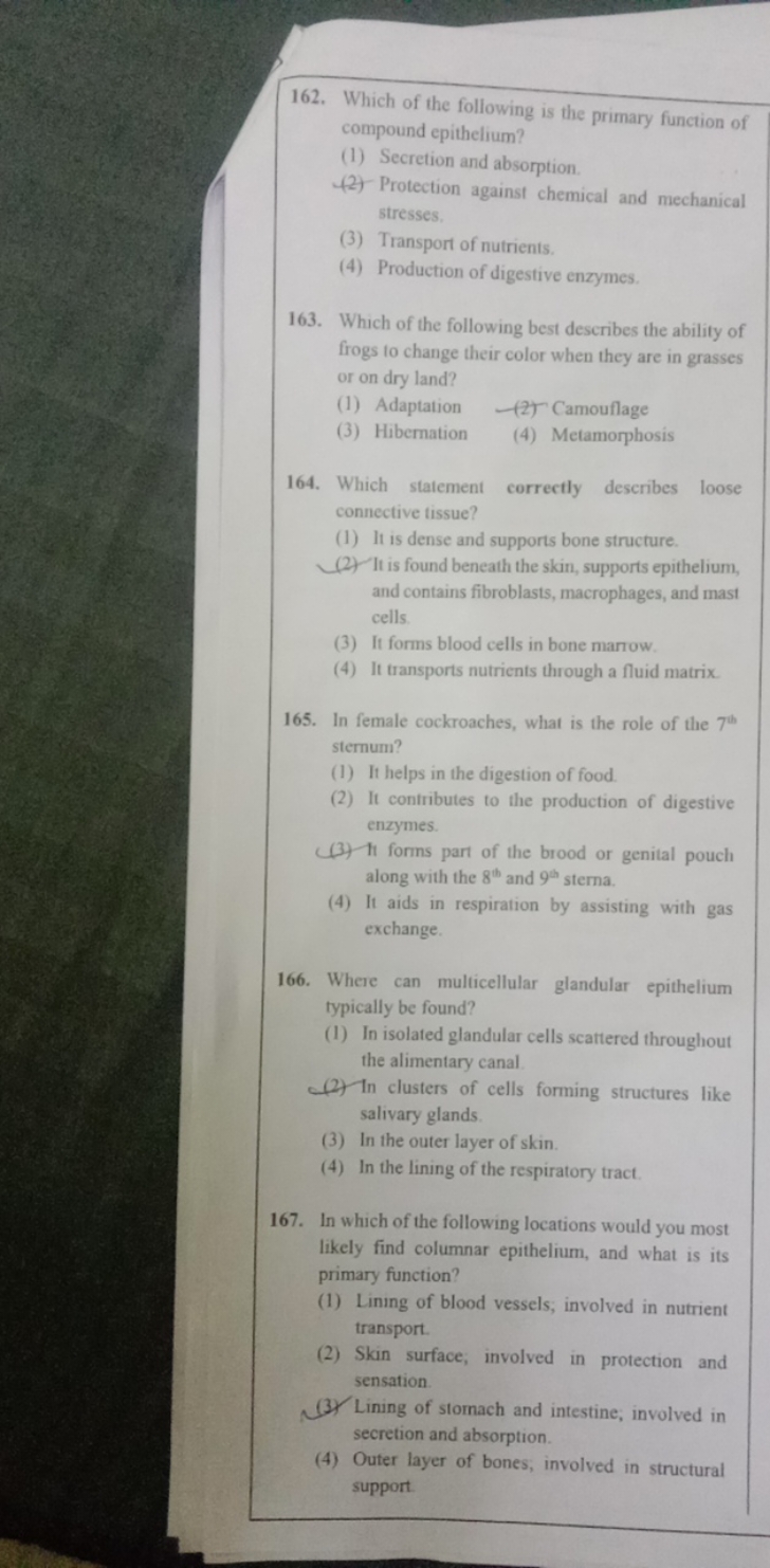 162. Which of the following is the primary function of compound epithe