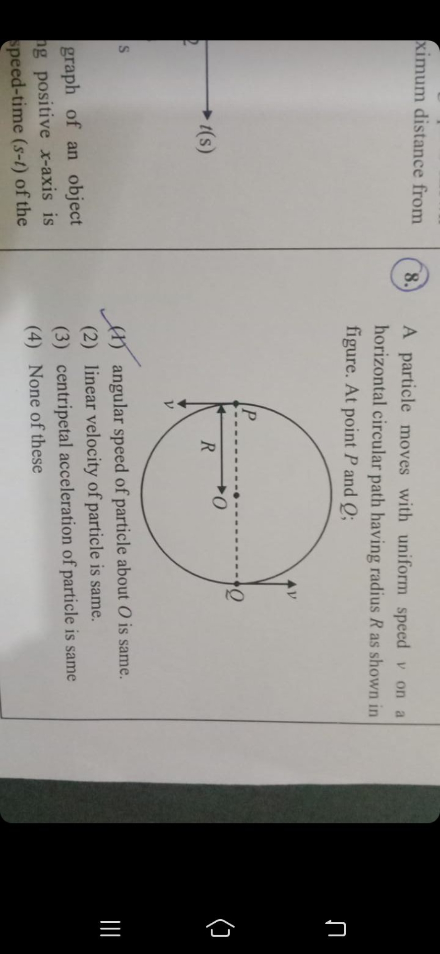 ximum distance from

S
graph of an object ig positive x-axis is speed-