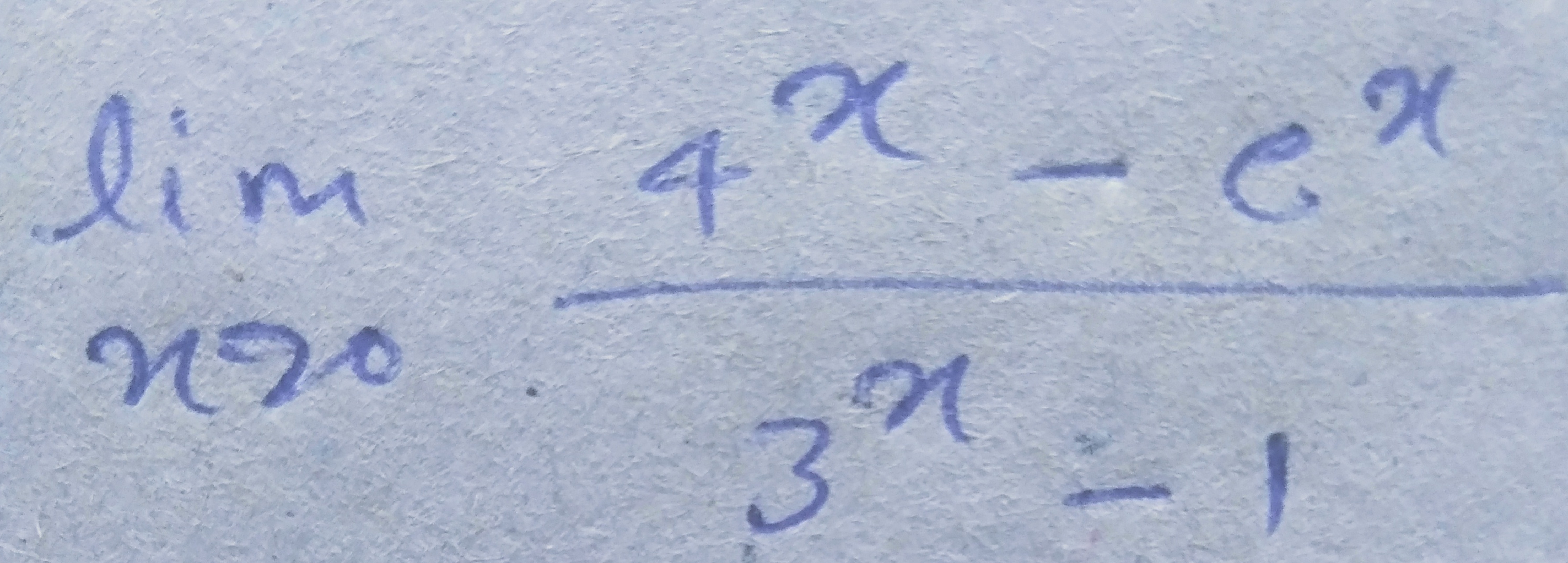 limx→0​3x−14x−ex​